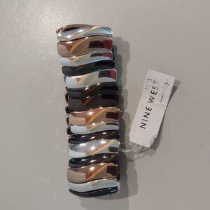 Nine West Tritone Metal Cuff Stretch Bracelet